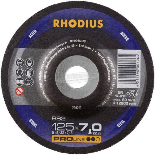 Rhodius 200274 RS2 Nagyolótárcsa, hajlított 230mm 22.23mm 1db 200274