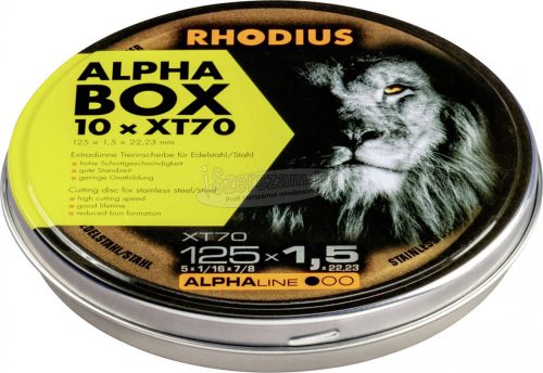 Rhodius XT70 BOX 211083 Vágótárcsa, egyenes 125mm 22.23mm 1db 211083