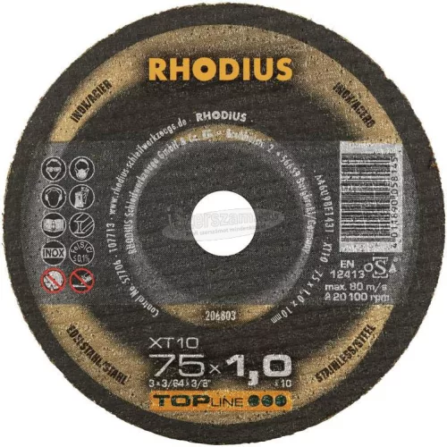 Rhodius XT10 MINI 206803 Vágótárcsa, egyenes 75mm 10mm 1db 206803