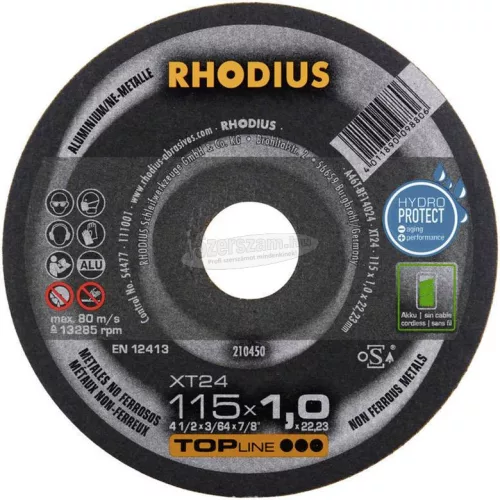 Rhodius XT24 210450 Vágótárcsa, egyenes 115mm 22.23mm 1db 210450