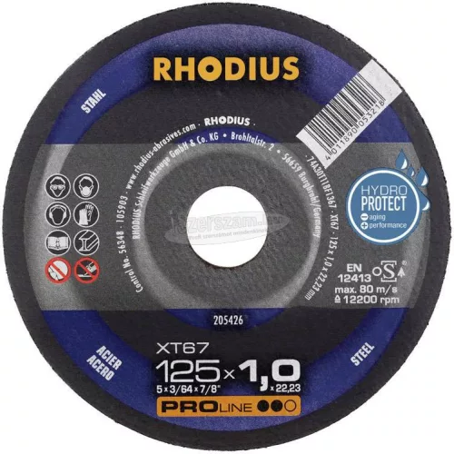 Rhodius XT67 210743 Vágótárcsa, egyenes 125mm 22.23mm 10db 210743