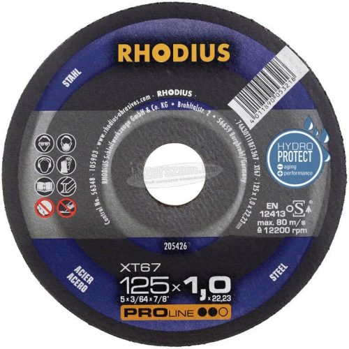 Rhodius XT67 205711 Vágótárcsa, egyenes 230mm 22.23mm 1db 205711