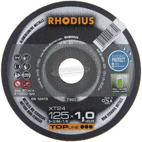 Rhodius XT24 210451 Vágótárcsa, egyenes 125mm 22.23mm 1db 210451