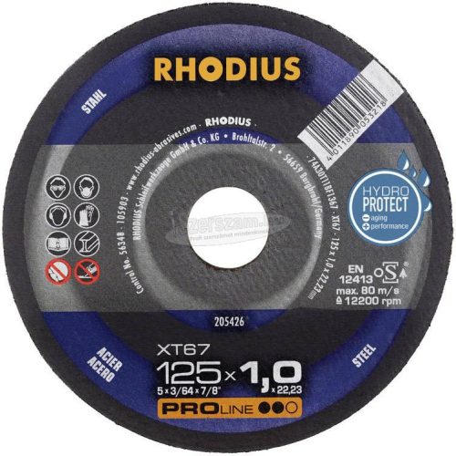 Rhodius XT67 205710 Vágótárcsa, egyenes 180mm 22.23mm 1db 205710