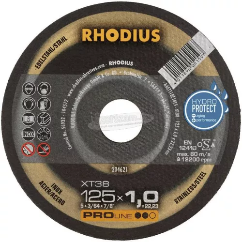 Rhodius XT38 210747 Vágótárcsa, egyenes 125mm 22.23mm 10db 210747