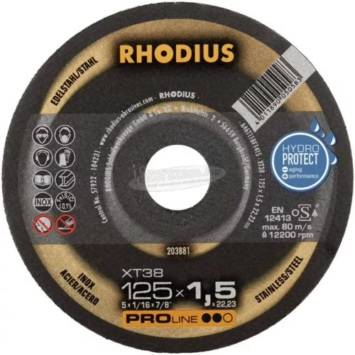 Rhodius XT38 210748 Vágótárcsa, egyenes 125mm 22.23mm 10db 210748