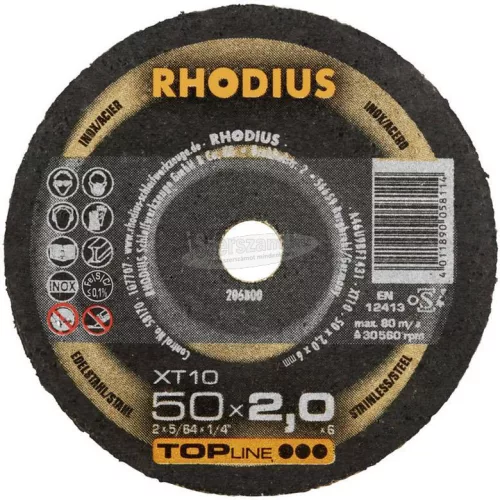 Rhodius XT10 MINI 206800 Vágótárcsa, egyenes 50mm 6mm 1db 206800