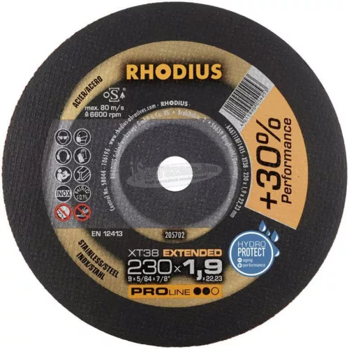Rhodius XT38 205702 Vágótárcsa, egyenes 230mm 22.23mm 1db 205702