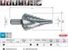 RUKO 101092 lépcsős fúró 6.5-32.5mm HSS/79mm 1db 101092