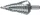 RUKO 101060 lépcsős fúró 6-37mm HSS/100mm 3 oldalú szár 1db 101060