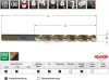 RUKO 228075 HSSE-Co 5 csigafúró 7.5mm/109mm DIN 338 1db 228075