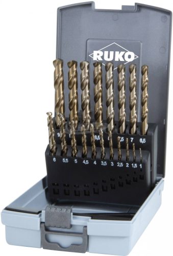 RUKO 215214RO HSSE-Co 5 Fém csigafúró készlet 19 részes DIN 338 hengeres 1 készlet 215214RO