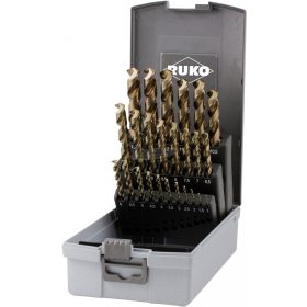   RUKO 228215RO HSSE-Co 5 Fém csigafúró készlet 25 részes DIN 338 3 oldalú szár 1 készlet 228215RO