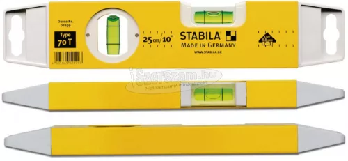 Stabila Type 70 T 2199 Torpedó vízmérték 25 cm 0.5mm/m 2199