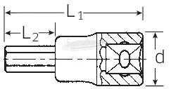 Stahlwille 54 4 03050004 6szög Rátűzőkulcs 4mm 1/2" 3050004