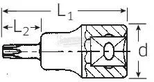 Stahlwille 54 TX T 55 03100055 TORX Rátűzőkulcs T 55 1/2" 3100055