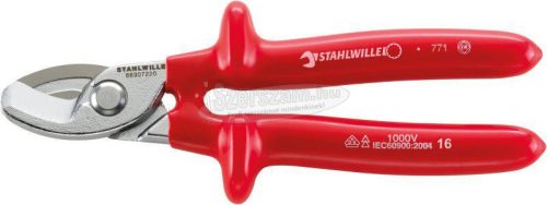 Stahlwille 6630 7 220 KABELSCHERE szigetelt VDE 1000V 220mm 66307220 Kábelvágó olló Alkalmas (csupaszoló technika) Alumínium- és rézkábel, egy- és többerű 70mm² 66307220
