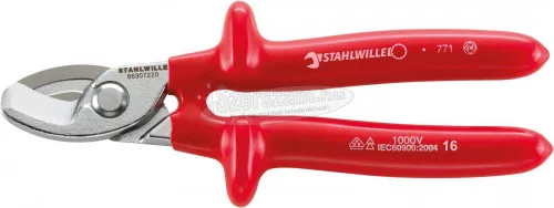 Stahlwille 6630 7 220 KABELSCHERE szigetelt VDE 1000V 220mm 66307220 Kábelvágó olló Alkalmas (csupaszoló technika) Alumínium- és rézkábel, egy- és többerű 70mm² 66307220