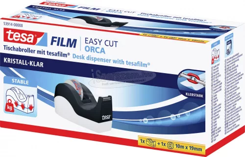 tesa Asztali adagoló tesafilm Orca Fekete 33m x 19mm 53914-00000-00