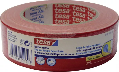 tesa Szövet ragasztószalag Piros 25m x 38mm 1db 56359-00003-00