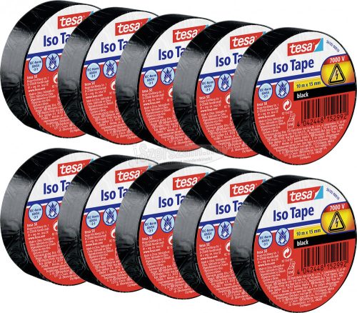 tesa 56192 Szigetelőszalag Fekete 10m x 15mm 10db 56192