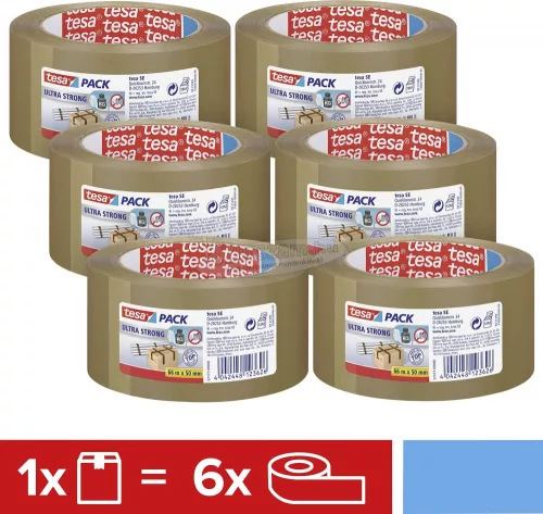 tesa ULTRA STRONG Csomagolószalag Barna 66m x 50mm 6db 57177
