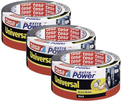 tesa extra Power UNIVERSAL Szövet ragasztószalag Fekete 25m x 50mm 3db 56388
