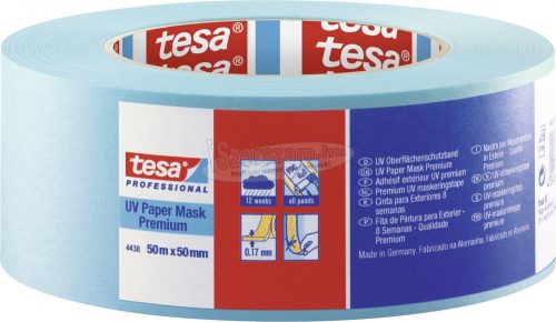 tesa PREMIUM 04438-00064-00 Krepp szalag tesakrepp Kék 50mx50mm 1db 04438-00064-00