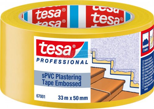 tesa SPVC EMBOSSED Vakolat színelválasztó szalag Professional Sárga 33m x 50mm 1db 67001-00001-00