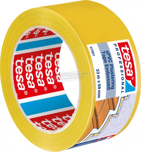 tesa SPVC EMBOSSED Vakolat színelválasztó szalag Professional Sárga 33m x 50mm 1db 67001-00001-00