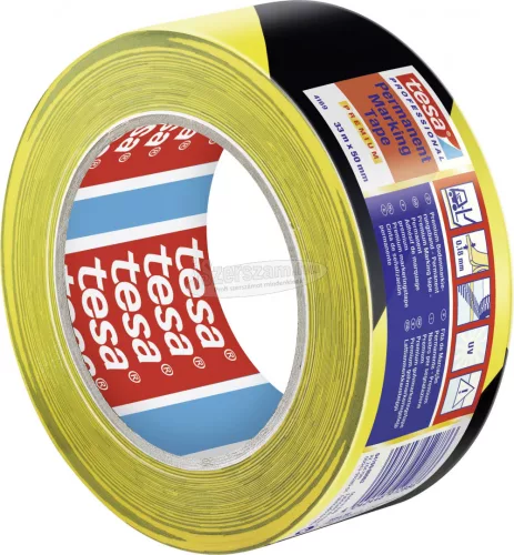 tesa PREMIUM Padlójelölő szalag Professional Fekete/sárga 33m x 50mm 1db 04169-00063-93