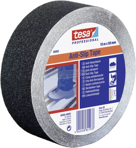 tesa Csúszásmentesítő szalag Professional Fekete 15m x 50mm 1db 60950-00001-00