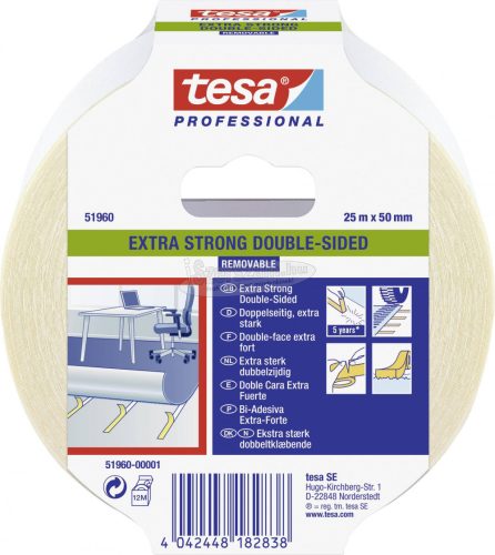 tesa EXTRA STRONG Fektető szalag Professional Átlátszó 25m x 50mm 1db 51960-00001-11