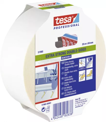 tesa EXTRA STRONG Fektető szalag Professional Átlátszó 25m x 50mm 1db 51960-00001-11