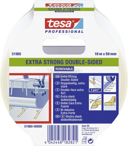 tesa EXTRA STRONG Fektető szalag Professional Átlátszó 10m x 50mm 1db 51960-00000-11