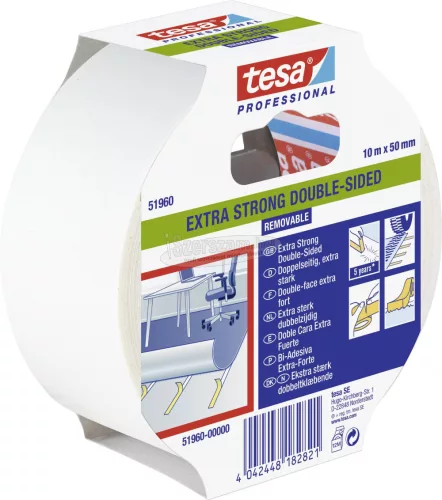 tesa EXTRA STRONG Fektető szalag Professional Átlátszó 10m x 50mm 1db 51960-00000-11