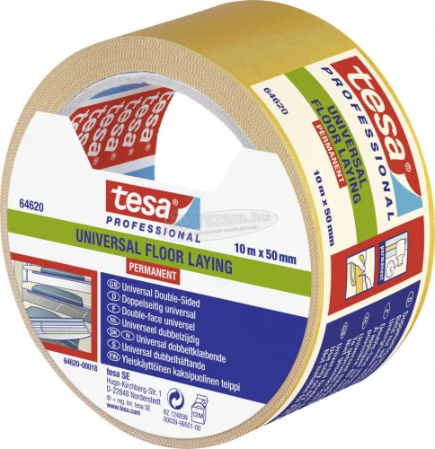 tesa UNIVERSAL PERMANENT Fektető szalag Professional Fehér 10m x 50mm 1db 64620-00018-11
