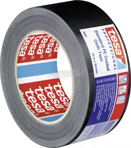 tesa Extra Erős Szövetszalag Repair tape Professional Fekete 25m x 50mm 1db 04688-00042-00