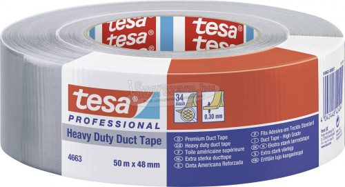 tesa STRONG Szövet ragasztószalag Professional Ezüst 50m x 48mm 1db 04663-00007-02