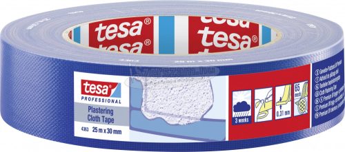 tesa Vakolat Színelválasztó szalag Professional Kék 25m x 30mm 1db 04363-00002-02