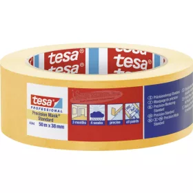   tesa PRECISION STANDARD Krepp szalag Sárga 50m x 38mm 1db 04344-00001-00