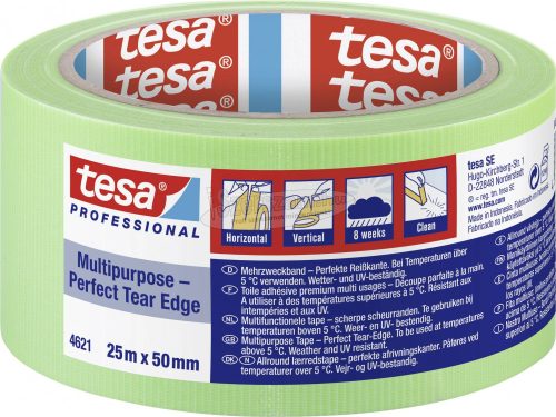tesa MULTIPURPOSE Vakolat színelválasztó szalag Professional Világoszöld 25m x 50mm 1db 04621-00011-00