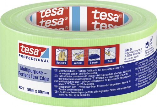 tesa MULTIPURPOSE Vakolat színelválasztó szalag Professional Világoszöld 50m x 50mm 1db 04621-00014-00