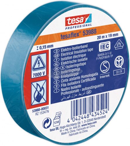 tesa 53988-00031-00 Szigetelőszalag tesa Professional Kék 20mx19mm 1db 53988-00031-00