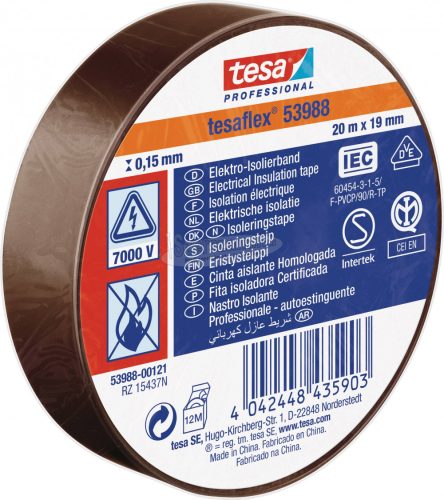 tesa 53988-00121-00 Szigetelőszalag tesa Professional Barna 20mx19mm 1db 53988-00121-00