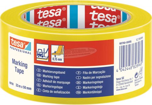 tesa Jelölő ragasztószalag Professional Fekete, Sárga 33m x 50mm 1db 60760-00087-15