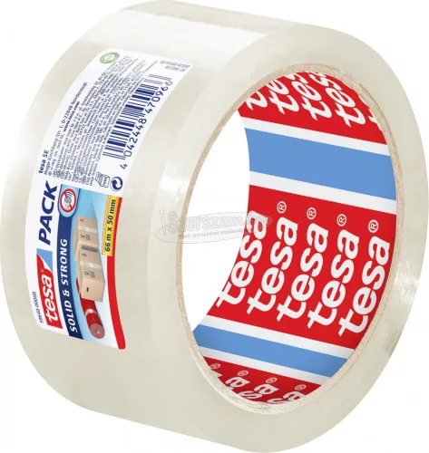 tesa SOLID & STRONG Csomagolószalag tesapack Átlátszó 66m x 50mm 1db 58640-00000-00