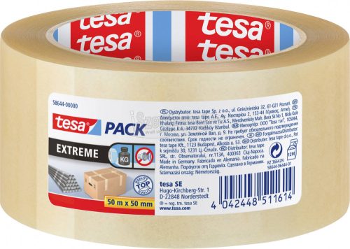 tesa EXTREME Csomagolószalag tesapack Átlátszó 50m x 50mm 1db 58644-00000-00
