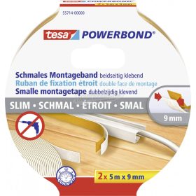   tesa SLIM Rögzítő szalag Powerbond Fehér 5m x 9mm 2db 55714-00000-00