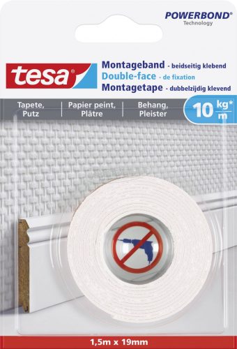 tesa WALLPAPER Rögzítő szalag Powerbond Fehér 1,5m x 19mm 1db 77742-00000-00
